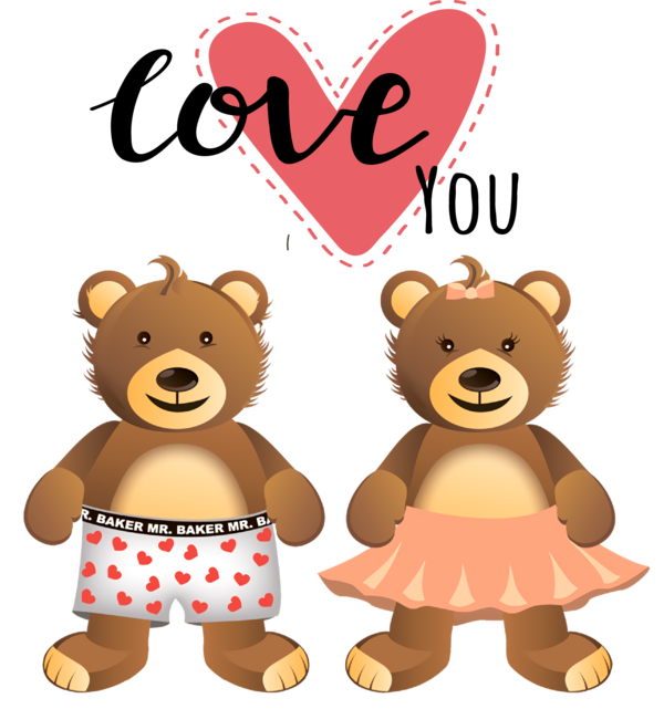 Transparent Valentine's Day Bears Teddy bear Cartoon for Valentines for Valentines Day