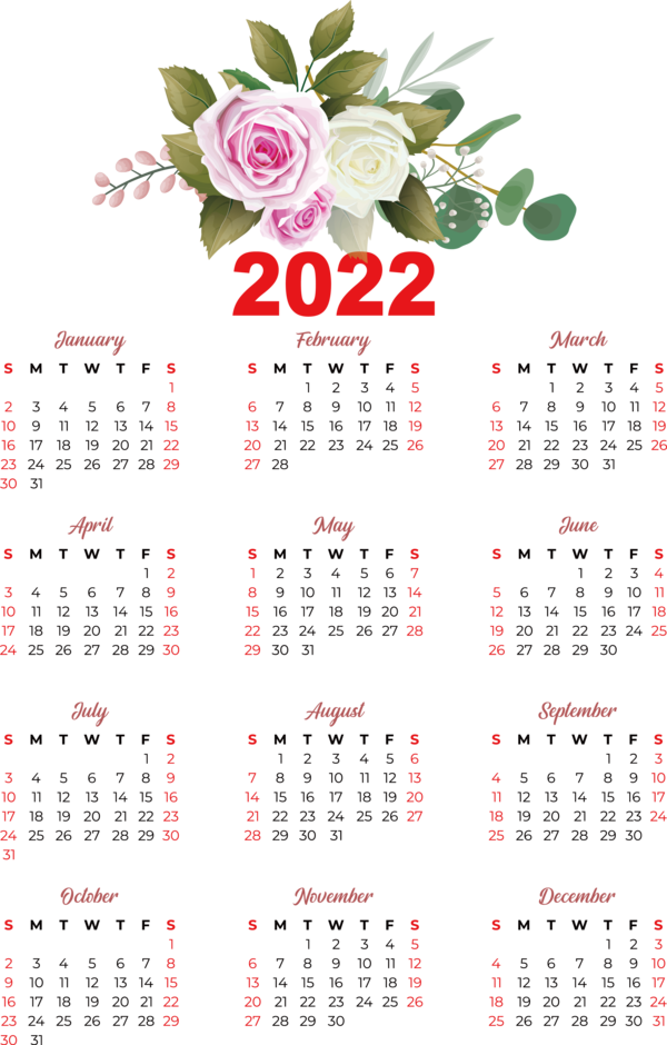 Transparent New Year calendar Calendar date Names of the days of the week for Printable 2022 Calendar for New Year