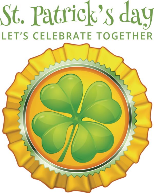 Transparent St. Patrick's Day Four-leaf clover Design Luck for Saint Patrick for St Patricks Day