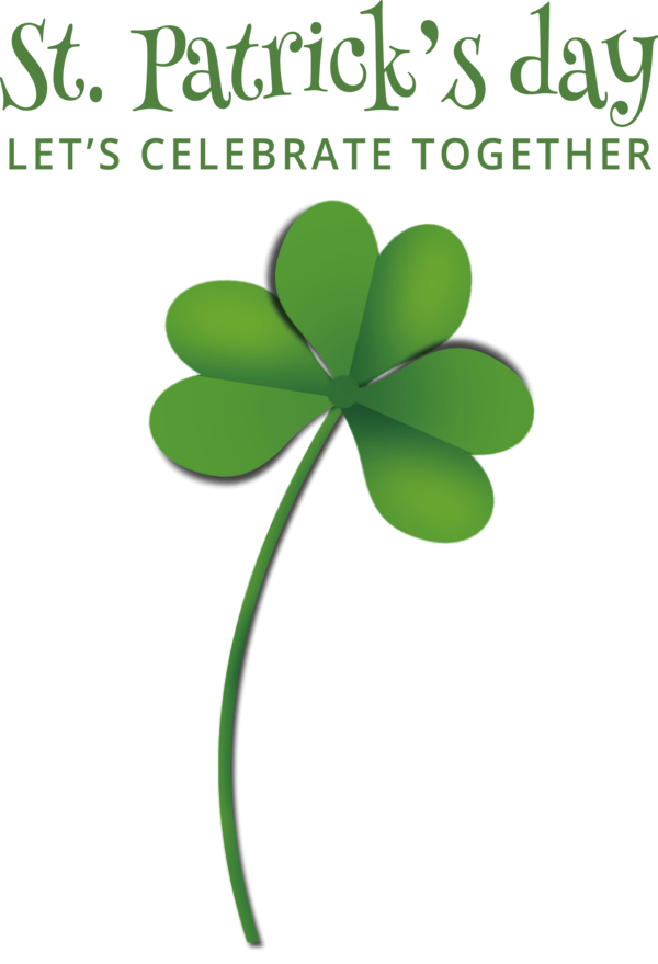 Transparent St. Patrick's Day Leaf Flower Plant stem for Saint Patrick for St Patricks Day