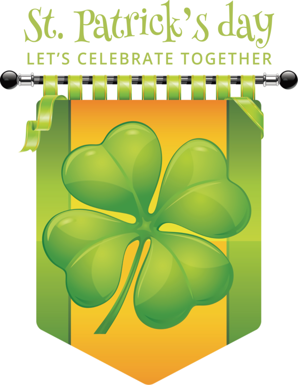 Transparent St. Patrick's Day Vector Clover Four-leaf clover for Saint Patrick for St Patricks Day