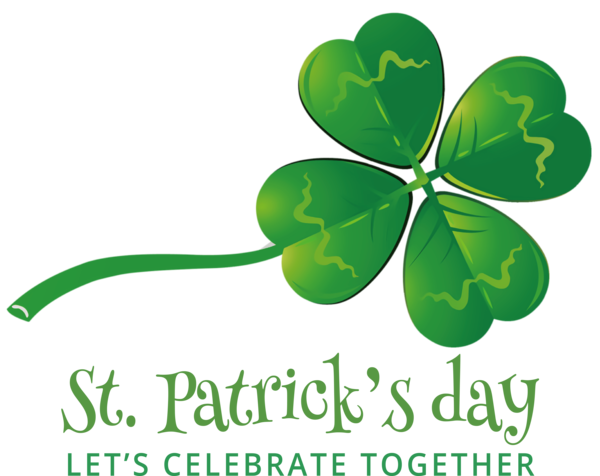 Transparent St. Patrick's Day Leaf Plant stem Shamrock for Saint Patrick for St Patricks Day