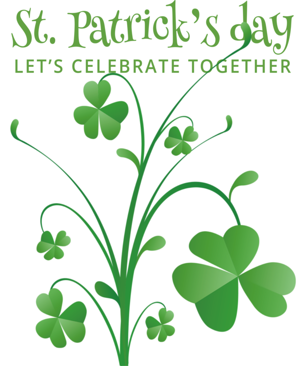 Transparent St. Patrick's Day Four-leaf clover Shamrock Design for Saint Patrick for St Patricks Day