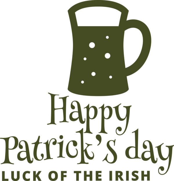 Transparent St. Patrick's Day Mug m AMBIENTE GOURMET MARCA EXCLUSI 6002 Logo Mug for Saint Patrick for St Patricks Day