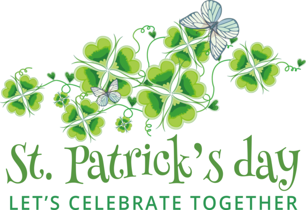 Transparent St. Patrick's Day Four-leaf clover Design Poster for Saint Patrick for St Patricks Day