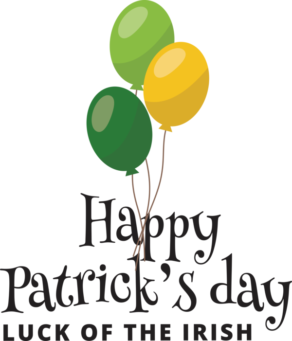 Transparent St. Patrick's Day Human Balloon Logo for Saint Patrick for St Patricks Day
