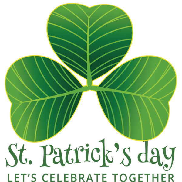 Transparent St. Patrick's Day Leaf Line Font for Saint Patrick for St Patricks Day