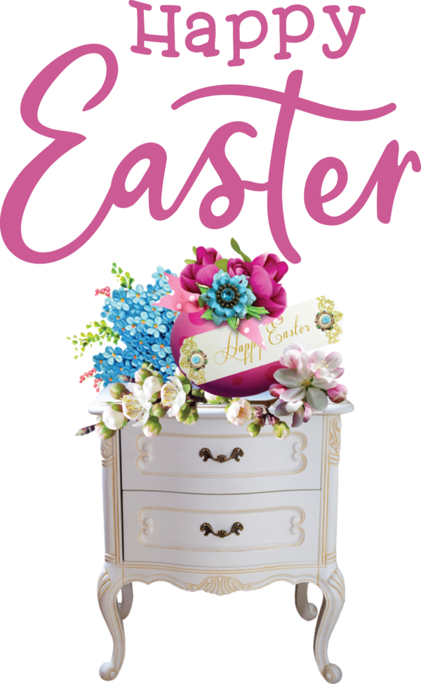 Transparent Easter Floral design Design Font for Easter Day for Easter