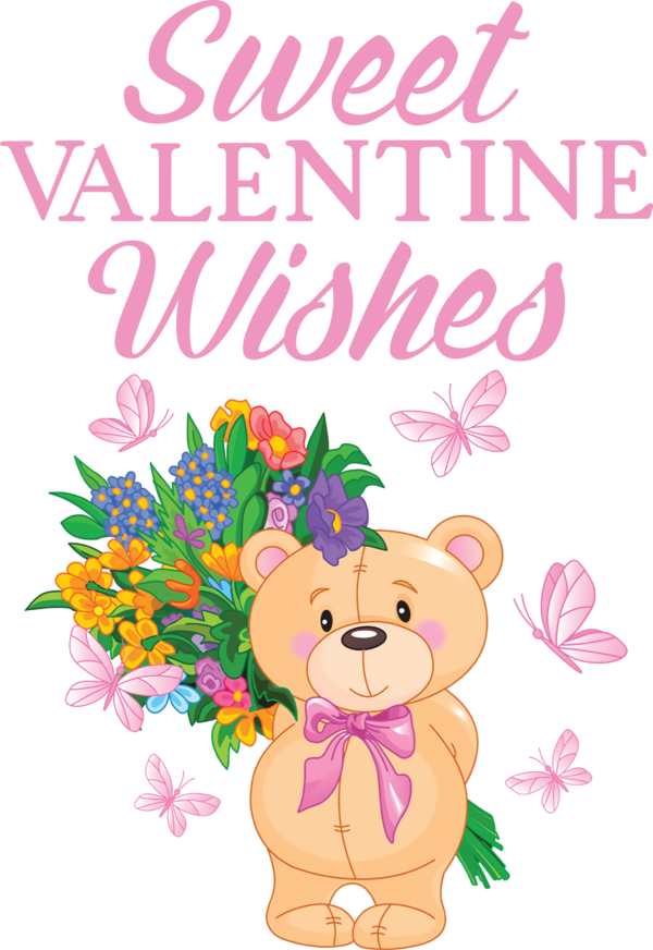 Transparent Valentine's Day Cut flowers Floral design Teddy bear for Valentines for Valentines Day
