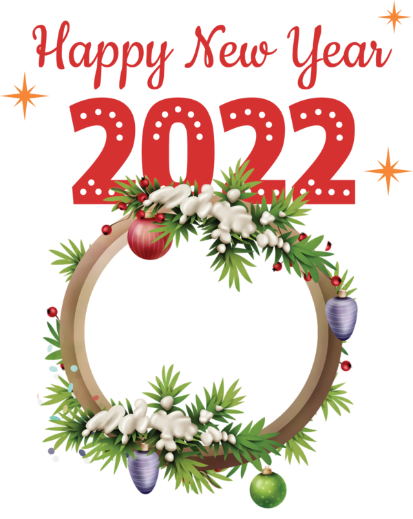 Transparent New Year Christmas Day Bauble Floral design for Happy New Year 2022 for New Year