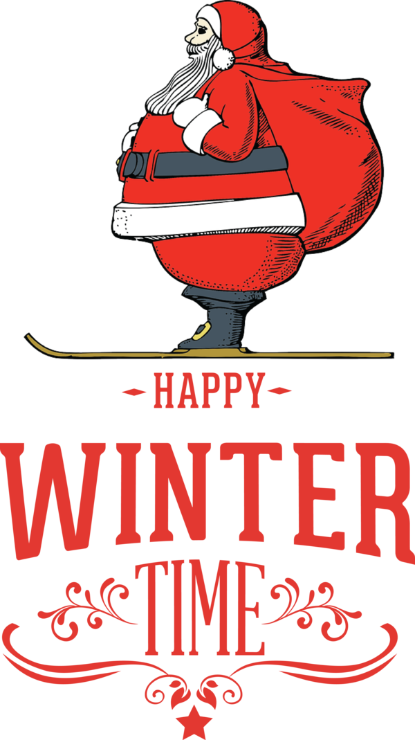 Transparent Christmas Design Cartoon Poster for Hello Winter for Christmas