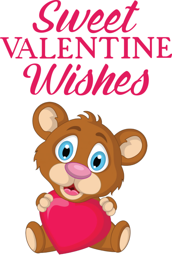 Transparent Valentine's Day Cat-like Cartoon Teddy bear for Valentines for Valentines Day
