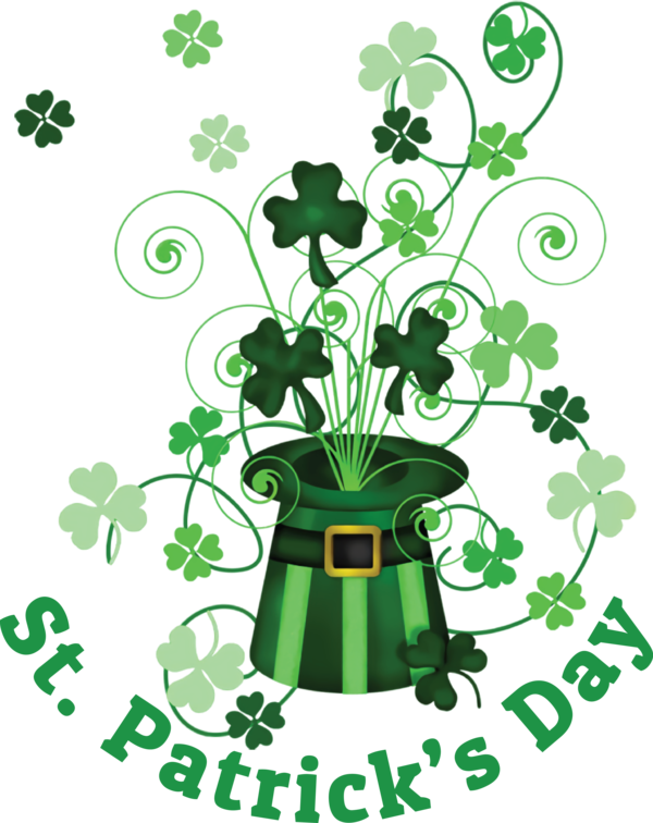 Transparent St. Patrick's Day Luck Four-leaf clover Logo for Saint Patrick for St Patricks Day
