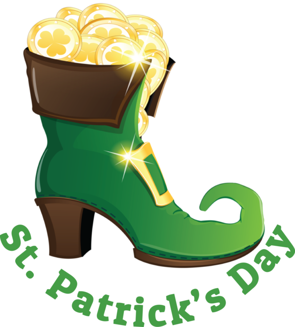 Transparent St. Patrick's Day Shoe High-heeled shoe Logo for Saint Patrick for St Patricks Day