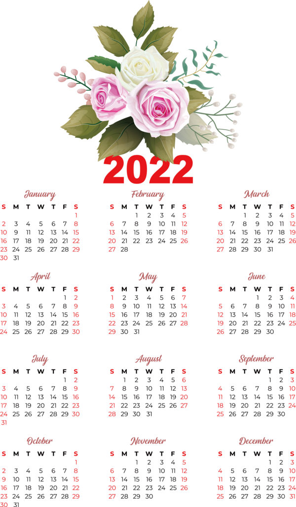 Transparent New Year calendar Month Calendar year for Printable 2022 Calendar for New Year
