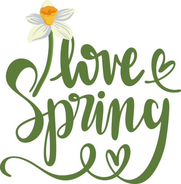 Transparent Easter Floral design Plant stem Logo for Hello Spring for Easter
