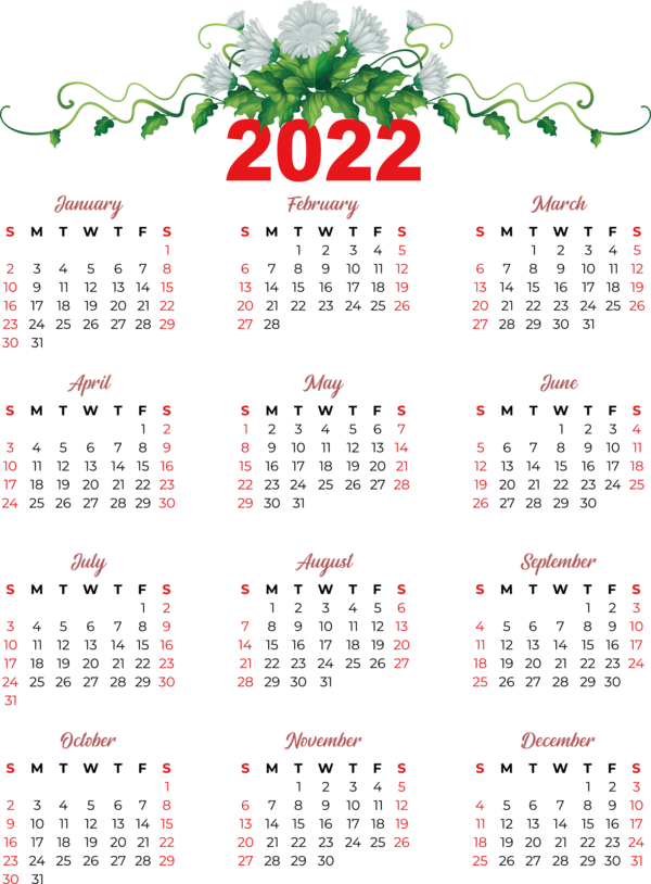 Transparent New Year calendar Calendar year 2022 for Printable 2022 Calendar for New Year