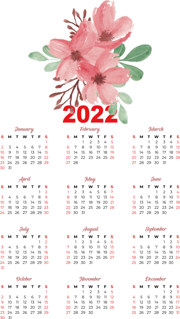 Transparent New Year calendar Julian calendar Month for Printable 2022 Calendar for New Year