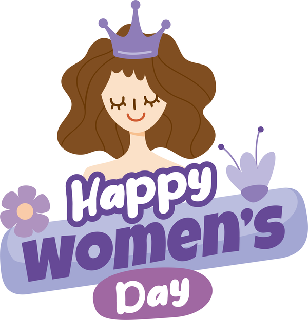 Transparent International Women's Day Logo Cartoon Character for Women's Day for International Womens Day