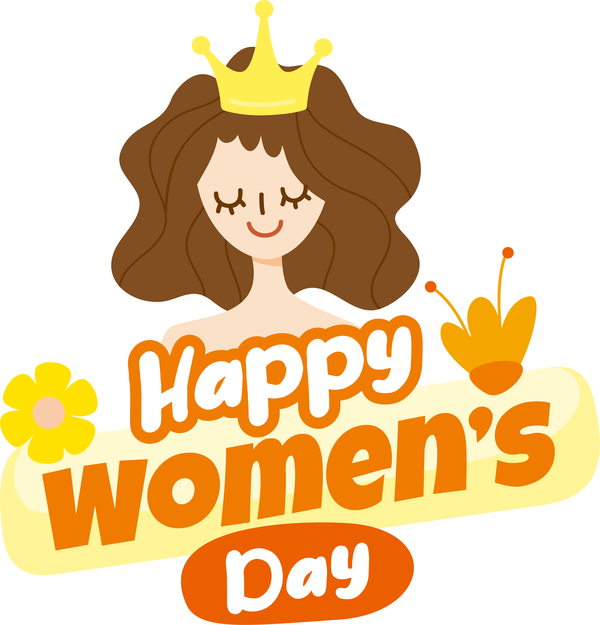 Transparent International Women's Day Logo Cartoon Line for Women's Day for International Womens Day
