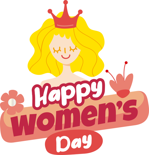 Transparent International Women's Day Logo Cartoon Design for Women's Day for International Womens Day