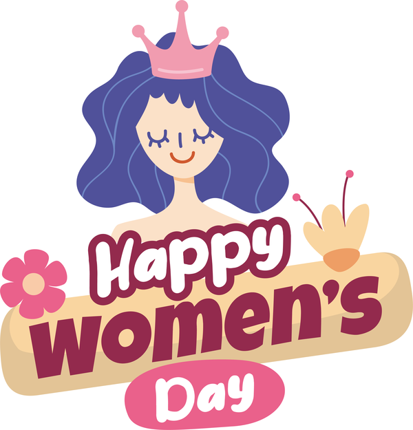 Transparent International Women's Day Logo Cartoon Design for Women's Day for International Womens Day