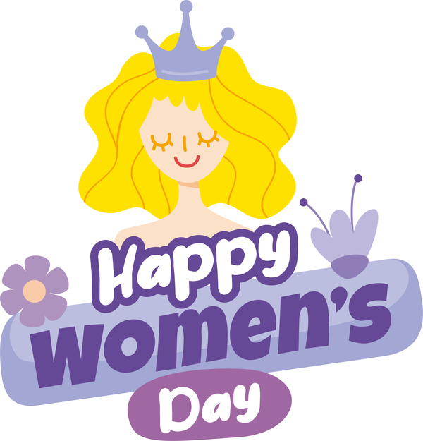 Transparent International Women's Day Logo Cartoon Line for Women's Day for International Womens Day