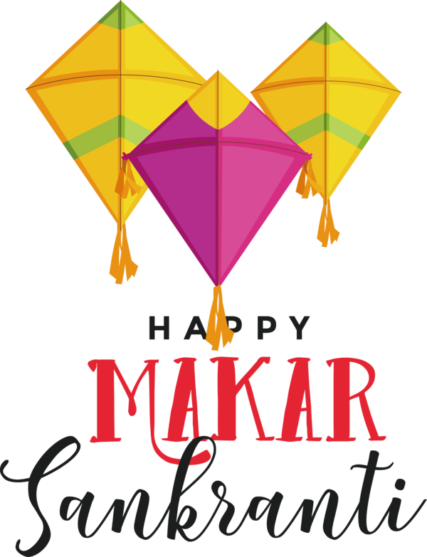 Transparent Makar Sankranti Kite Line Triangle for Happy Makar Sankranti for Makar Sankranti