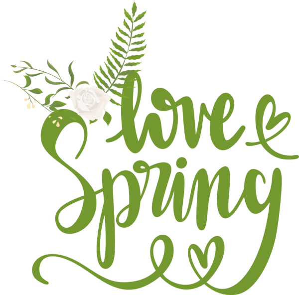 Transparent Easter Leaf Logo Plant stem for Hello Spring for Easter