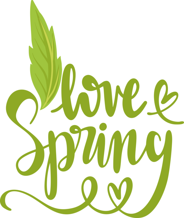 Transparent Easter Leaf Plant stem Logo for Hello Spring for Easter