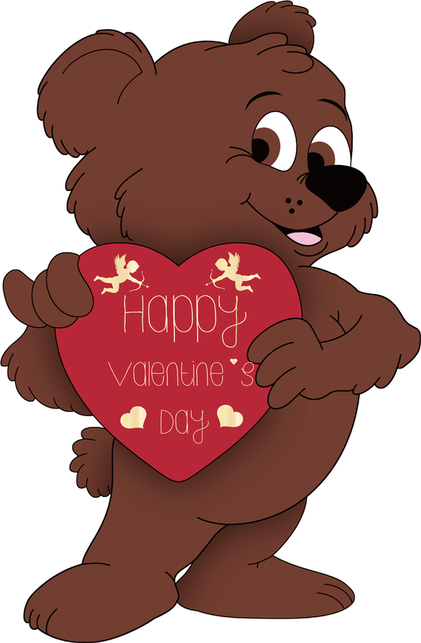 Transparent Valentine's Day Grizzly bear Bears American black bear for Valentines for Valentines Day
