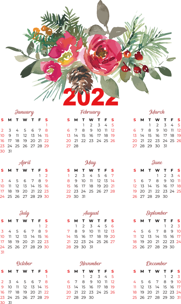 Transparent New Year calendar Flower Fleur-de-lis for Printable 2022 Calendar for New Year