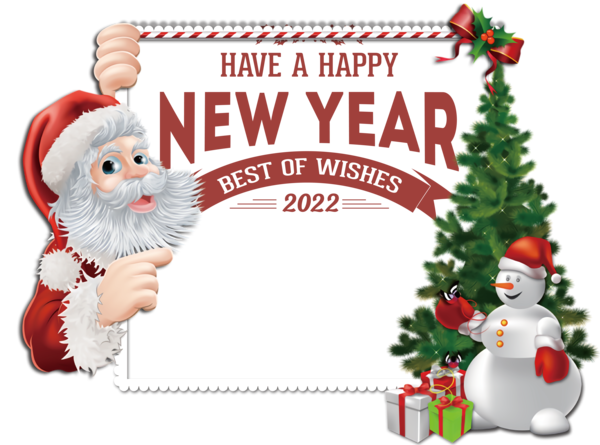 Transparent New Year Christmas Graphics Christmas Day Picture Frame for Happy New Year 2022 for New Year