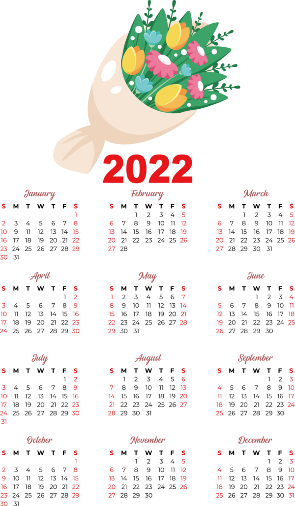Transparent New Year calendar 2022 Calendar year for Printable 2022 Calendar for New Year