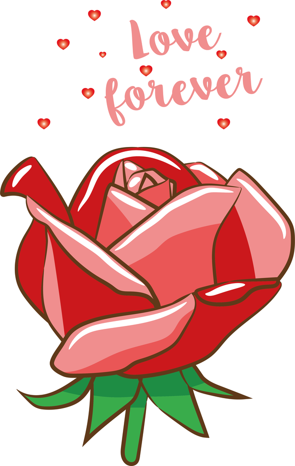 Transparent Valentine's Day Flower Floral design Mural for Valentines for Valentines Day