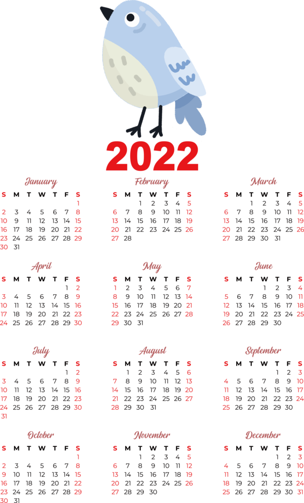 Transparent New Year calendar Design Line for Printable 2022 Calendar for New Year