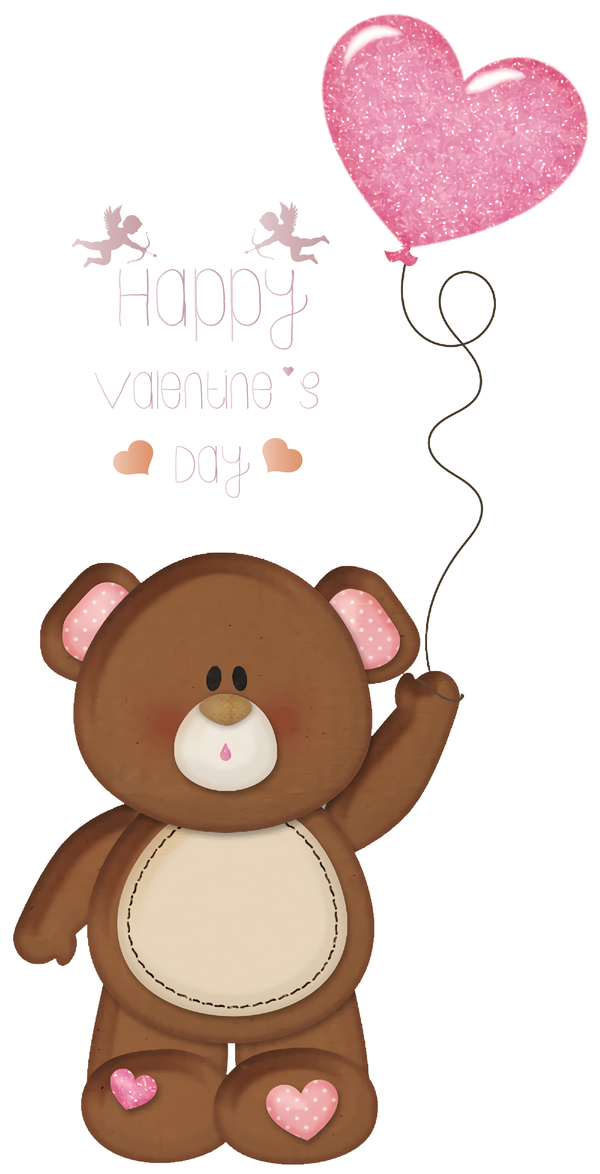 Transparent Valentine's Day Bears Pink Heart Balloon Balloon for Valentines for Valentines Day