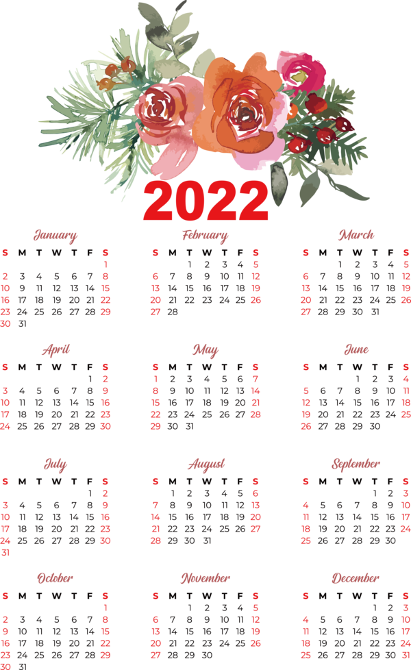 Transparent New Year calendar Font Fruit for Printable 2022 Calendar for New Year