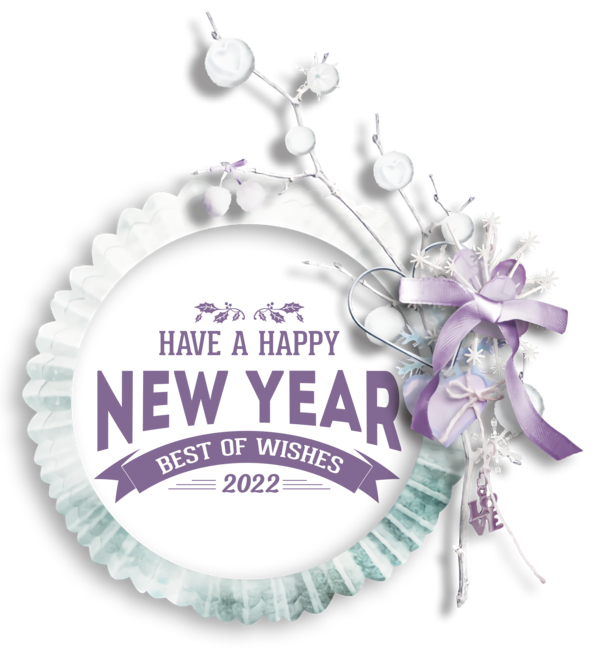 Transparent New Year Lilac Color Painting for Happy New Year 2022 for New Year