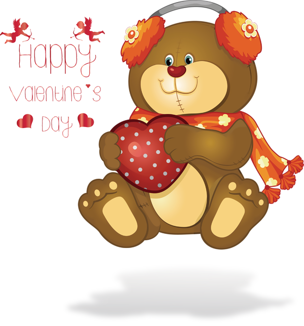 Transparent Valentine's Day Bears Cartoon Stuffed toy for Valentines for Valentines Day