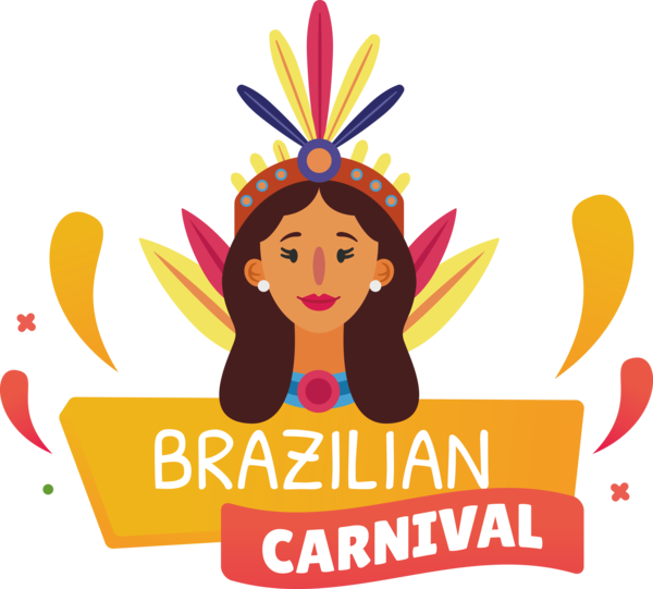 Transparent Brazilian Carnival Design Logo Cartoon for Carnaval for Brazilian Carnival