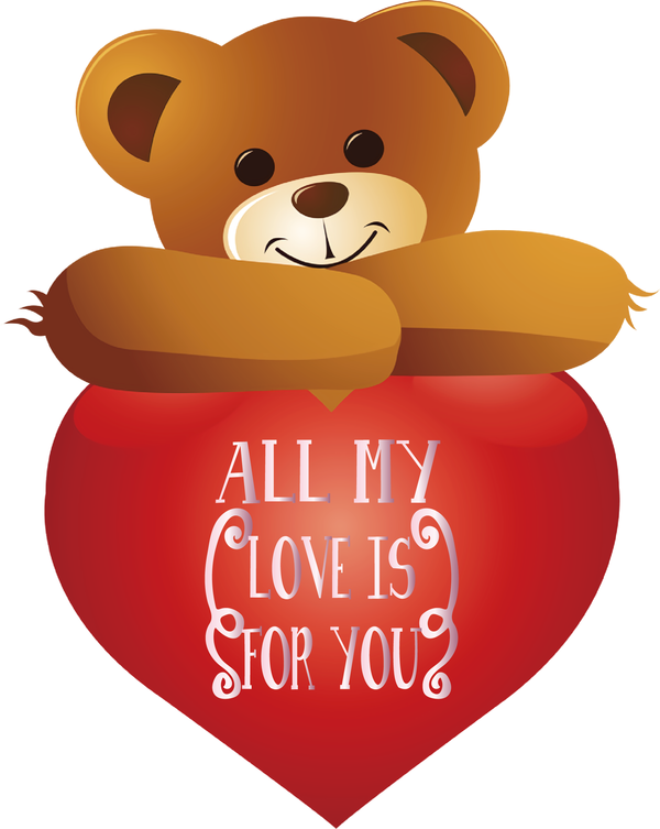Transparent Valentine's Day Teddy bear Heart M-095 for Teddy Bear for Valentines Day
