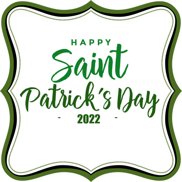 Transparent St. Patrick's Day Leaf Logo Calligraphy for Saint Patrick for St Patricks Day