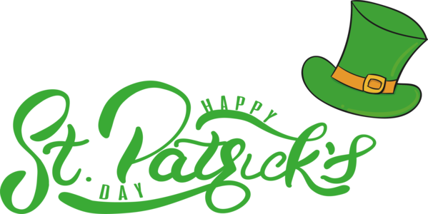 Transparent St. Patrick's Day Leaf Logo Green for St Patrick's Day Hat for St Patricks Day