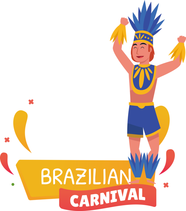 Transparent Brazilian Carnival Cartoon Logo Icon for Carnaval for Brazilian Carnival