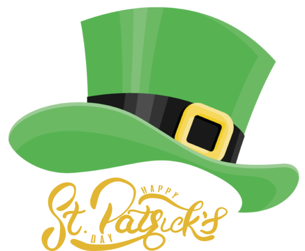 Transparent St. Patrick's Day St. Patrick's Day Top Hat Hat Shamrock for St Patrick's Day Hat for St Patricks Day