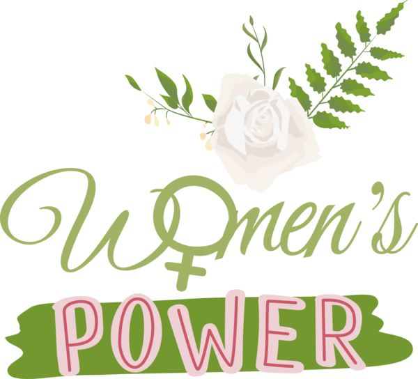 Transparent International Women's Day Floral design Leaf Logo for Women Power for International Womens Day
