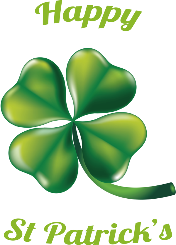 Transparent St. Patrick's Day Leaf Flower Design for Four Leaf Clover for St Patricks Day