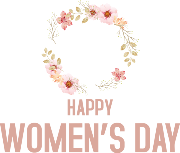 Transparent International Women's Day Floral design Design Font for Women's Day for International Womens Day