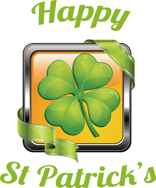 Transparent St. Patrick's Day Leaf Shamrock Line for Four Leaf Clover for St Patricks Day